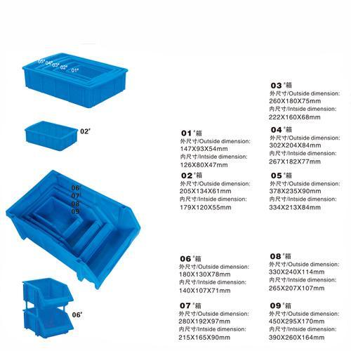 02#平口塑料零件盒塑胶周转箱（02#箱(庄数30)）